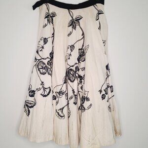 Maya De Mexico Vintage 1950s Circle Skirt Black and Cream Pinup Size L
